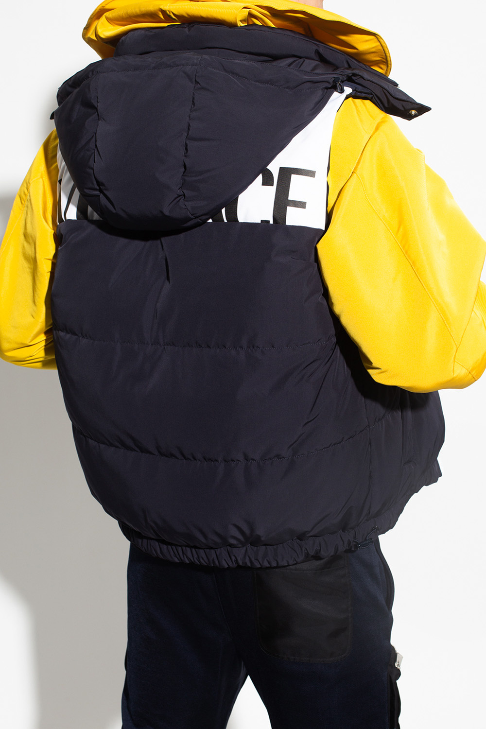 【関税＆送料込み】Versace Jackets And Vests SchaferandweinerShops Japan - Black Jacket with logo Versace